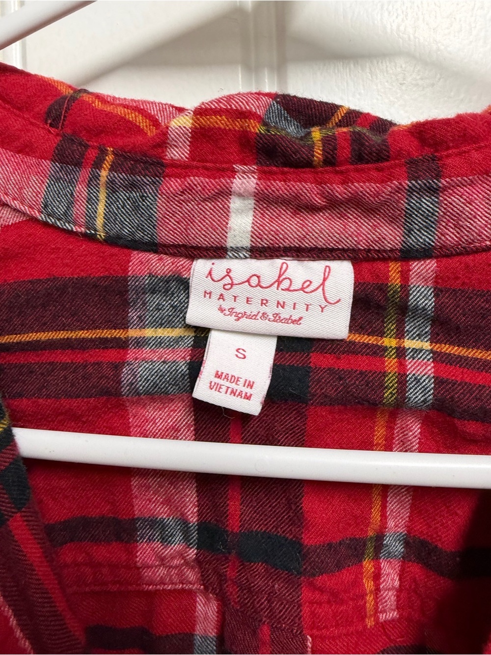 Isabel Maternity by Ingrid & Isabel Red Plaid Button-Down Maternity Shirt - Picture 3 of 3